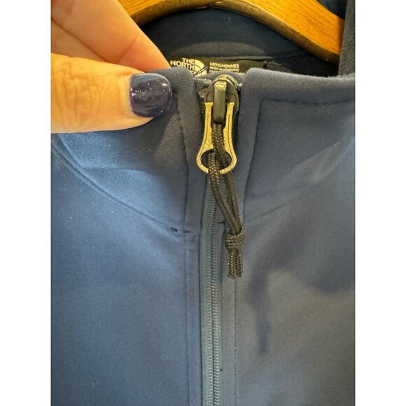 The North Face‎ Coat Men Large Navy Blue Full Zip Mock Neck Soft Shell Jacket - Picture 6 of 15